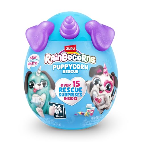 Rainbocorns Puppycorn Rescue (Husky) by ZURU, Collectible Plush, Stuffed Animal Girl Toys, Surprise Egg, Stickers, Syringe Slime, Ages 3+ for Girls, Children, 9.06 x 7.87 x 11.02 inches