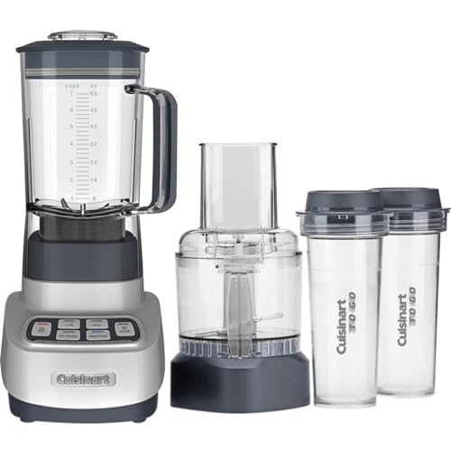 Cuisinart BFP-650GM Velocity Ultra Trio 1 HP Blender/Food Processor with Travel Cups, Gun Metal compact 9