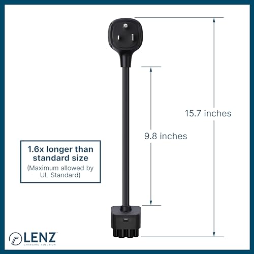 LENZ NEMA 06-50 Adapter for Tesla Gen 2 Mobile Portable Charger, Connect Tesla Mobile Charger to NEMA 06-50 240V Outlet at 32 Amp (Length 15.7 inches)