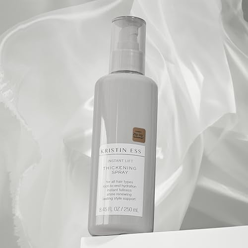Kristin Ess Hair Instant Lift Thickening Spray for Volume + Fullness on Fine Hair, Shine Renewing, Style Support, Sulfate and Paraben Free, 8.45 fl. oz.