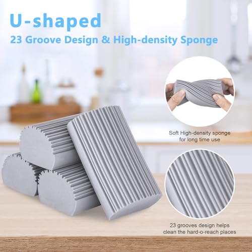 YFUIF 2-Pack Damp Clean Duster Sponge, Magic Sponge Eraser Baseboard Cleaner Tool, Dusters for Cleaning Blinds, Glass, Vents, Railings, Mirrors,Window Track Grooves and Faucets