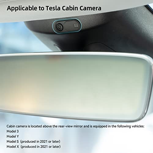 Vliigts Webcam Cover Slide for Tesla Model 3 Y X S Interior Cabin Camera; Ultra-Thin Camera Blocker Protector to Protect Privacy