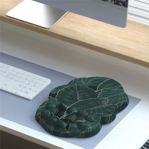 Cloud Ergonomic Mouse Pad Wrist Support, Cloud Wrist Rest Large Ergonomic Mousepad Cute, Ergo Desk Wrist Pad with Massage Design&Memory Foam&Non-Slip PU Base (Black Halloween Skull Skeleton 3)