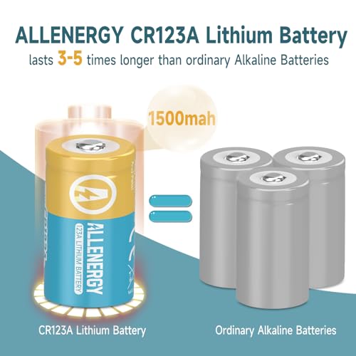 ALLENERGY CR123A 3V Lithium Battery CR17345 3 Volt 123A Batteries 6 Pack High Capacity, 10 Years Shelf Life