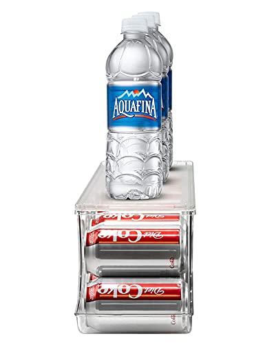 Sorbus Soda Can Organizer for Refrigerator - Stackable with Lid, Holds 12 Cans Each, BPA-Free - Fridge Organizers and Storage, Soda Can Dispenser for Refrigerator (1 Pack)