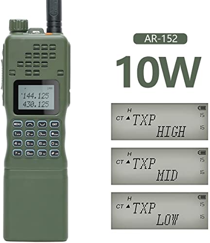 Baofeng AR-152 Military Grade 10 watt Ham Walkie Talkies for Adults,Long Range Rechargeable Tactical Radio with Green Speaker Mic and Tactical Antenna Full baofeng Accessories