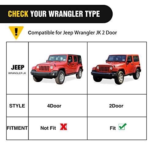 Nilight Running Boards for 2007-2018 Wrangler JK & Unlimited 2 Door, Upgraded Dual Girder System Side Step Slip-Proof Textured Black Heavy Duty Truck Nerf Bars,(No 4 DR & No JL)