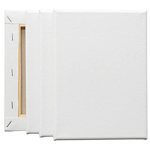 FIXSMITH Stretched White Blank Canvas- 8x8 Inch,Bulk Pack of 12,Primed,100% Cotton,5/8 Inch Profile of Super Value Pack for Acrylics,Oils & Other Painting Media.