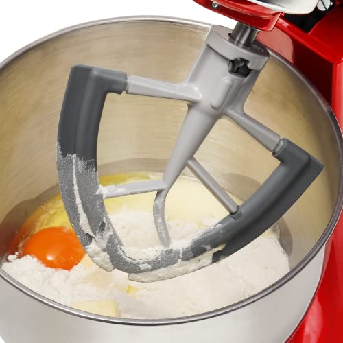Flex Edge Beater for KitchenAid Tilt-Head Stand Mixer, 4.5-5 Quart Flat Beater Paddle with Flexible Silicone Edges Bowl Scraper, Grey