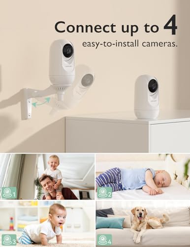 Momcozy Video Baby Monitor, 1080P 5" HD Baby Monitor with Camera & Wall Mount, Infrared Night Vision, 5000mAh Battery, 2-Way Audio, Temperature Sensor, Lullabies, 960ft Range, Ideal for New Moms, BM01