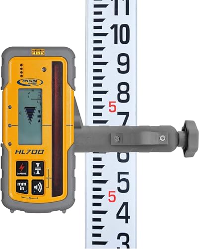 Spectra Precision HL700 Digital Readout Receiver for Basic & Advanced Performance, Huge 5 in (12.7 cm) Reception Height, Front & Rear LCD Displays, Waterproof and Weatherproof