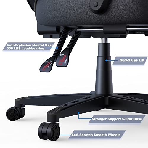 ARTETHYS Gaming Chair for Adults Ergonomic Racing Style High Back Computer Chair with Footrest Headrest and Lumbar Support PU Leather 90-150 Degree Tilt
