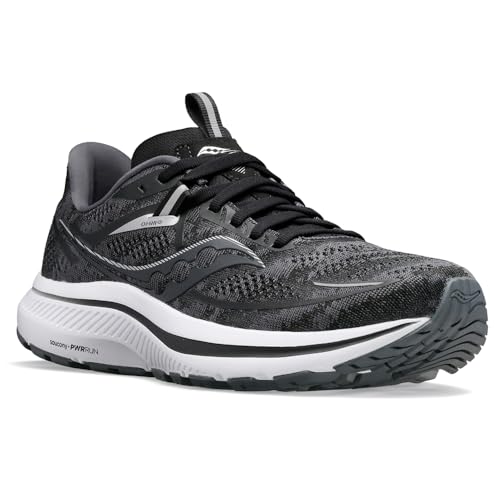 Saucony Omni 21 Women's Running Shoe, Black/White, 8