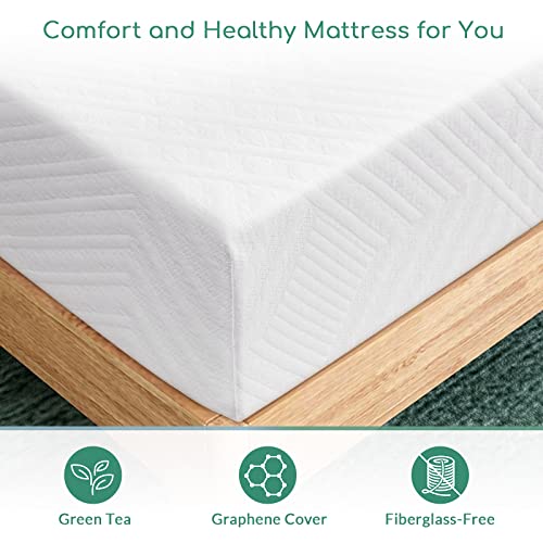 Queen Mattress 12 Inch, Memory Foam Queen Size Mattress Made in USA, Medium Firm Feel, Zoned Pressure Relief, Certified Safe Foams and Fabric, Mattress in A Box