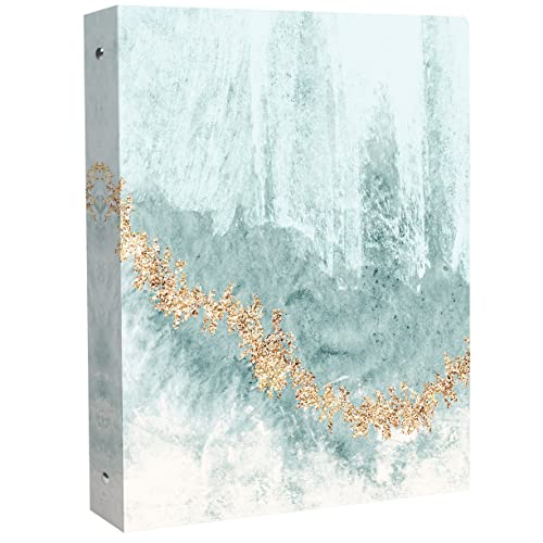 bloom daily planners 1-Inch 3 Ring Binder for School, Office, Home - Decorative 1” Binder Organizer for Standard Letter Size Paper (10" x 11.5”) - Blue Crystal