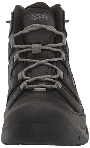 KEEN Men's Circadia Mid Heigh Polar Insulated Waterproof Hiking Boots, Black/Steel Grey, 15