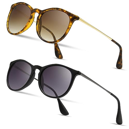 SUNGAIT Vintage Round Sunglasses for Women Men Classic Retro Designer Style SGT567OFKQCPG