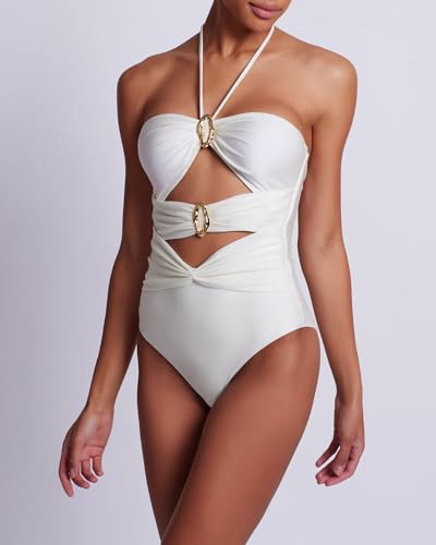 PATBO, Piscina Halterneck One Piece, M, Ivory