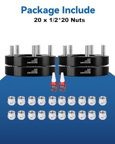 EZISOE 5x4.5 to 5x4.75 Wheel Adapters, 1inch 5x114.3mm to 5x120.65mm Wheel Adapter 73mm Hub Bore with 1/2-20 Thread Pitch
