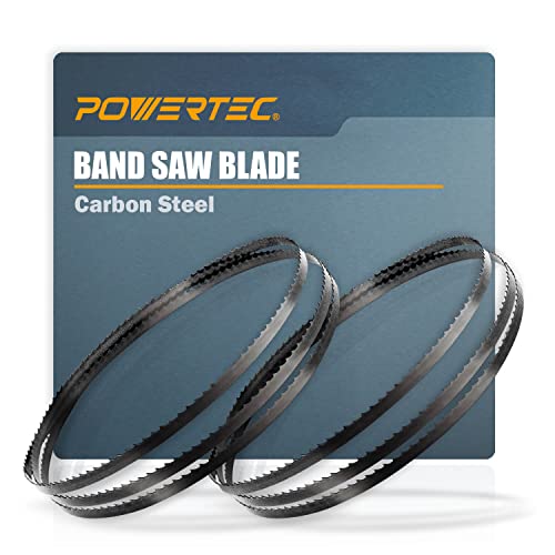 POWERTEC 63-1/2 Inch Bandsaw Blades, 1/4" x 14 TPI Band Saw Blades for Sears Craftsman and Hitachi 10" Tilt Head Band Saw for Woodworking, 2 Pack (13005-P2)