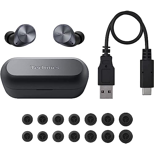 Technics HiFi True Wireless Multipoint Bluetooth Earbuds with Advanced Noise Cancelling, Impressive Call Quality Using JustMyVoice Technology, Alexa Built in, EAH-AZ60-K (Black)
