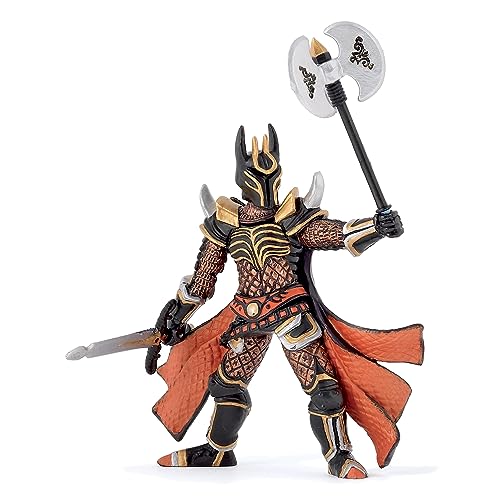 Papo "Knight with A Triple Battle Axe" Figure, Black/Orange