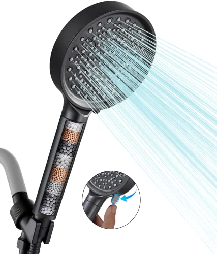 Cobbe Filtered Shower Head with Handheld, 6 Spray Modes, Water Softener Filters - Remove Chlorine, Reduce Dry Skin - Brushed Nickel