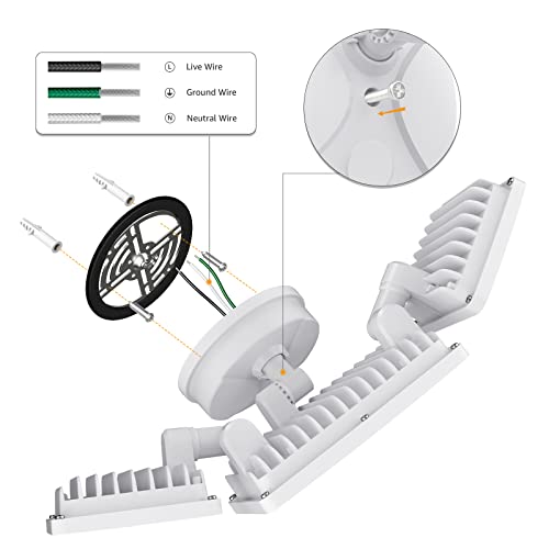 Onforu 100W LED Security Light, 9000LM Outdoor Indoor Flood Light Switch Controlled, IP65 Waterproof LED Exterior Floodlight, 6500K White Wall Mount Security Light for Garden,Garage,Yard,Eave