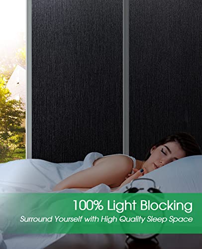 Coavas Blackout Window Film Light Blocking: 100% Black Out Window Thermal Film Static Cling Window Cover for Glass, Sun Blocking Dark Window Tint Stickers for Home Privacy No Glue, 11.8 x 78.7 Inch