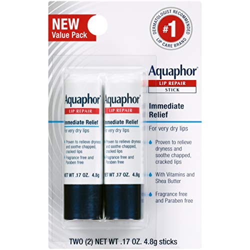 Aquaphor Lip Repair, Moisturizing Lip Balm Set, Soothes Dry Chapped Lips, Lip Repair Stick, 0.17 Oz (Pack of 2) + Lip Repair and Protect Stick, Lip Balm with Sunscreen SPF 30, 0.17 Oz (Pack of 2)