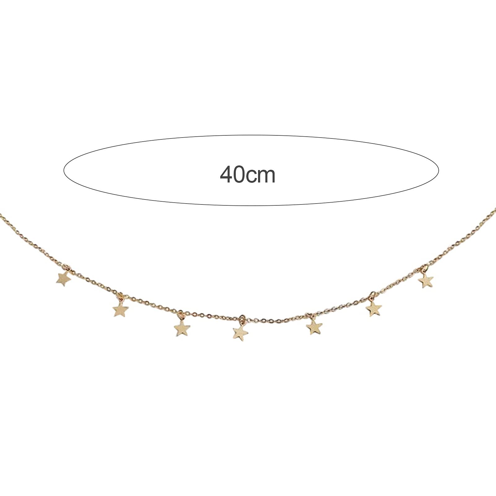 Shulemin Necklaces for Women Pendant Fashion Jewelry Valentine Gift Choker Necklace Star Pendant Jewelry Gift Stars Pendant Alloy Clavicle Chain Beaded Necklace Set Gift for Her -Golden