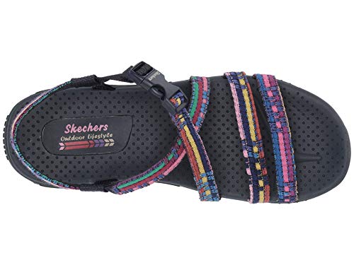Skechers Women's Reggae-Sew Me-Boho Woven Strappy Slingback Sandal, Taupe Multi, 10