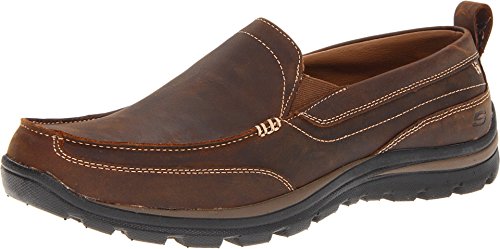 Skechers Men's Superior Gains Slip-On Loafer, Tan, 9 M US