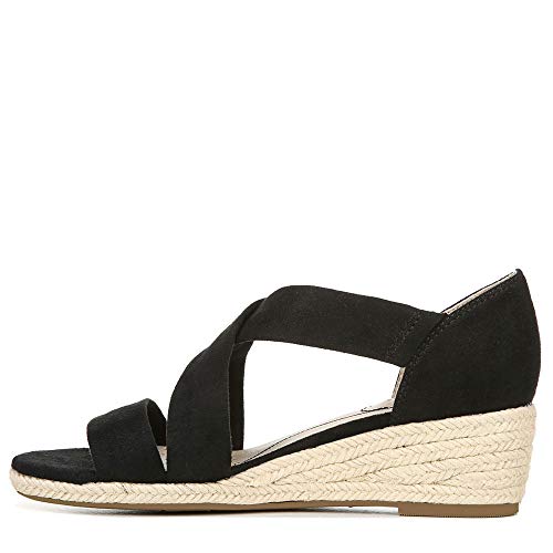 LifeStride Womens Siesta Espadrille Wedge Black 8 M