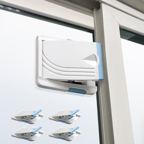 Sliding Door Lock, 2 Pack Child Safety Sliding Glass Door Lock for Sliding Glass Doors, Sliding Windows, Sliding Closet, etc. Easy to Installation Provides More Security for Your Baby and Pets