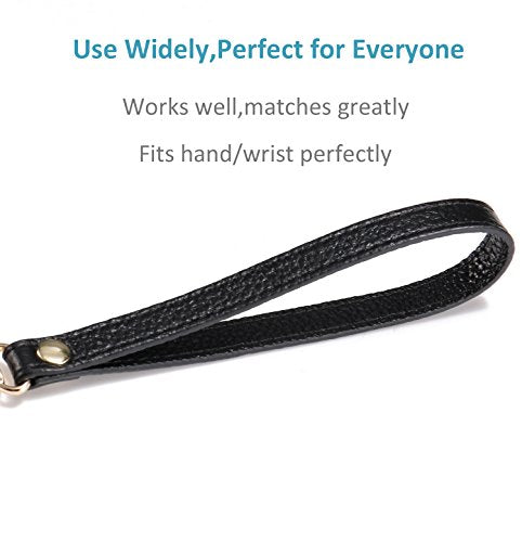 UTreers Wristlet Strap, Genuine Leather Keychain Wristlet KeyChain Hand Strap for Wallet Purse Clutch Cellphone Wristlet Key (Purple)