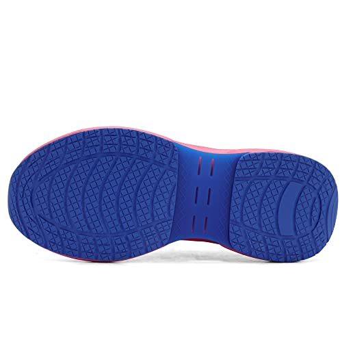 Makodax Womens Running Shoes Mesh Breathable Sneakers Lightweight Fashion Sports Athletic Walking Shoes,Blue Pink,US 5.5