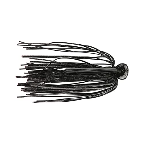 BUCKEYE LURES Flat Top Finesse Jig with Premium Skirting & Rubber Skirt Collar | Durable Versatile Fishing Bait | Black, 1/4 oz