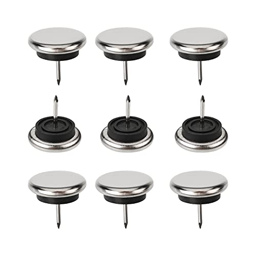 Yinpecly 4Pcs Round PVC Nail On Furniture Pads Iron Chair Table Leg Protector Protectors for Furniture Feet 1.26" Diameter Black