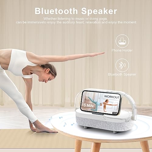 iGaur Night Light Beside Lamp: Touch Lamp with Wireless Charger Nightstand Music Desk Lamp - 5 in 1 Portable Bluetooth Speaker, Wireless Charging Lamp, Gifts for Kids Bedroom Office