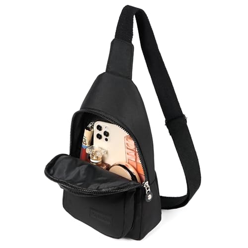 Small Sling Backpack Cross Body Bag for Women, Sling Bag Fanny Pack Crossbody Bags for Outdoors Hiking Traveling - Black