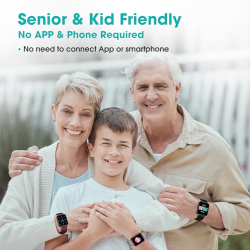 TYKOIT Pedometer Watch Senior & Kid Friendly No App/Phone Required, Waterproof Fitness Tracker Watch with Step Counter Calories/Sleep Tracker for Walking Running for Men Women