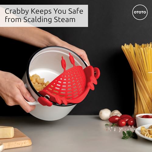 OTOTO Kitchen Colander - Kitchen Colander for Draining Pasta, Vegetables, Fruits, Kitchen Gadgets, Kitchen Gadgets, BPA Free (Crab)