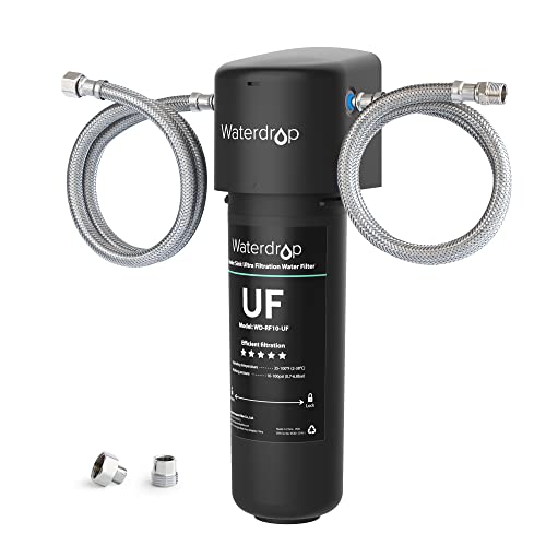 Waterdrop 10UA-UF 0.01 μm Ultra Filtration Under Sink Water Filter for Baçtёria Reduction, Reduces Lead, Chlorine, Bad Taste & Odor, 8K Gallons, Direct Connect to Kitchen Faucet, USA Tech