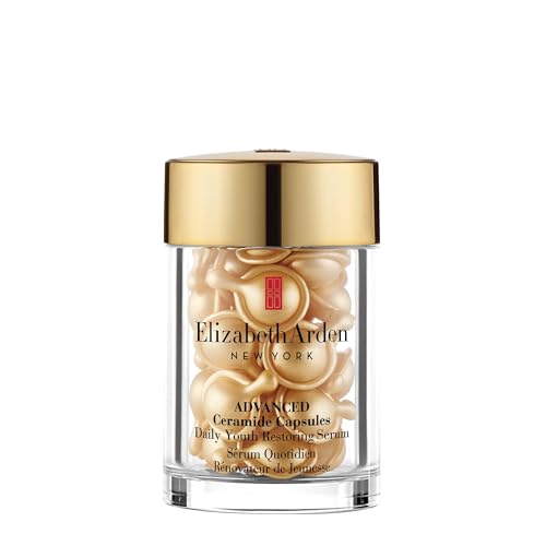 Elizabeth Arden Daily Ceramide Serum Capsules, Advanced Anti-Aging Serum Capsules for Minimizing Wrinkles, Fragrance-Free, Enhances Skin Hydration and Radiance, 30 Count, 0.47 fl oz