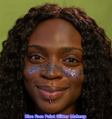 Go Ho Brown Face Body Glitter,Singer Concerts Brown/Maroon Face Glitter Makeup,Holographic Chunky Sequins Glitter Gel for Eye Lip Hair,Festival Rave Accessories,52g