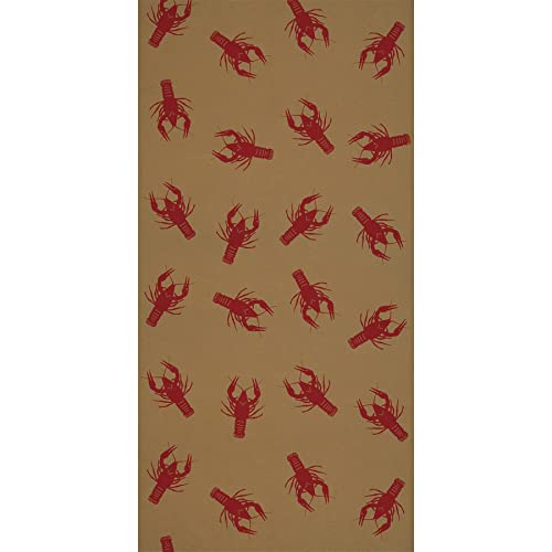 Beistle 24" x 50' New Orleans Theme Crawfish Print Kraft Paper Table Roll, Mardi Gras Party Supplies Tablecovers