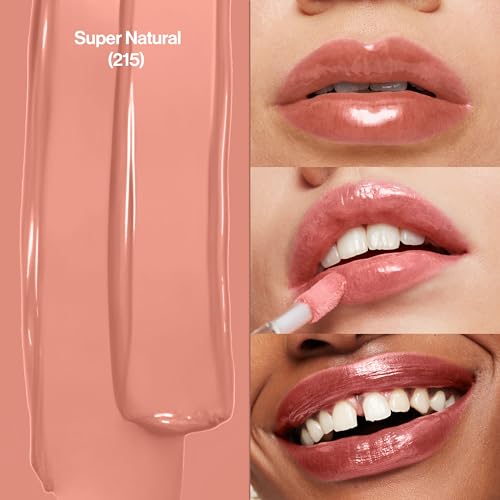 Revlon Lip Gloss, Super Lustrous The Gloss, Non-Sticky, High Shine Finish, 215 Super Natural