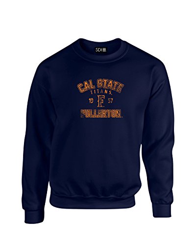 Cal State Fullerton Titans 50/50 Blended 8 oz. Crewneck Sweatshirt, White, SM