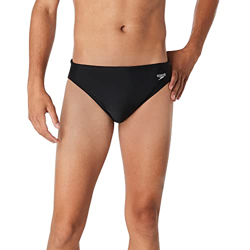 Speedo Men's Standard Swimsuit Brief Eco Flex 2” Outseam Beachstar, Floatable Floral Peacoat, 28